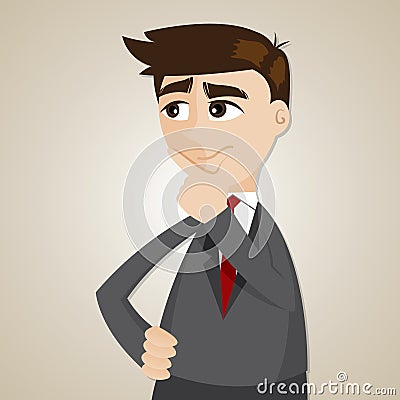 Cartoon businessman thinking Vector Illustration