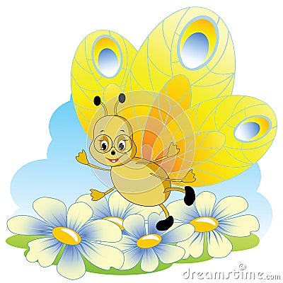 Cartoon butterfly. Vector Illustration