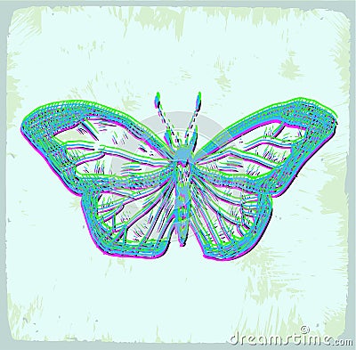 Cartoon butterfly illustration, vector icon Vector Illustration