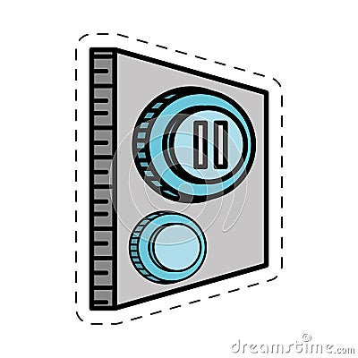 cartoon button pause control image Cartoon Illustration