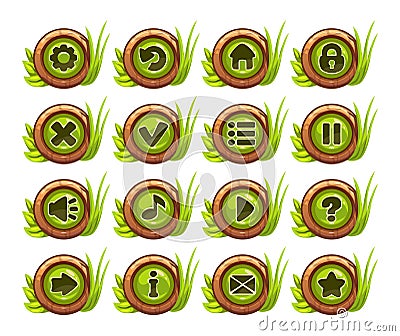 Cartoon buttons menu set Vector Illustration