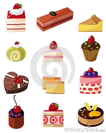 Cartoon cake icon Vector Illustration
