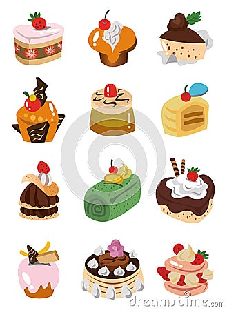 Cartoon cake icon Vector Illustration