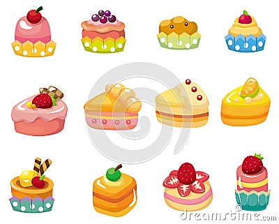 Cartoon cake icon Vector Illustration