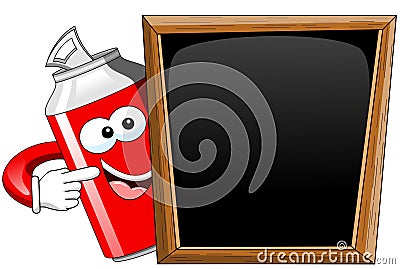 Cartoon can indicating blackboard Vector Illustration