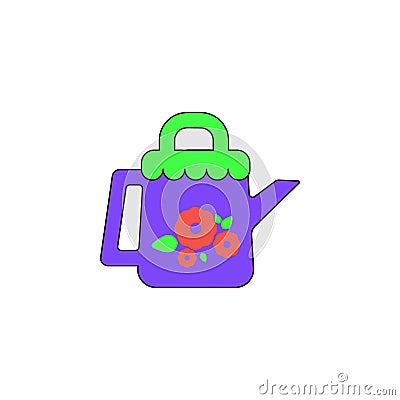 Cartoon can sprinkling toy colored icon. Signs and symbols can be used for web, logo, mobile app, UI, UX Vector Illustration