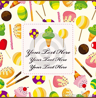 Cartoon candy card Vector Illustration