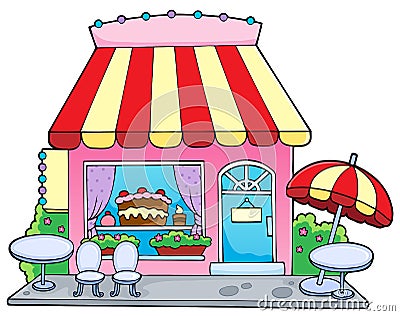 Cartoon candy store Vector Illustration