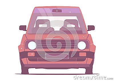 Cartoon car from the eighties Vector Illustration