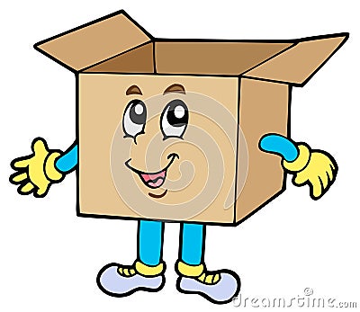 Cartoon cardboard box Vector Illustration