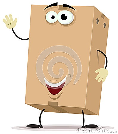 Cartoon Cardboard Delivery Character Vector Illustration