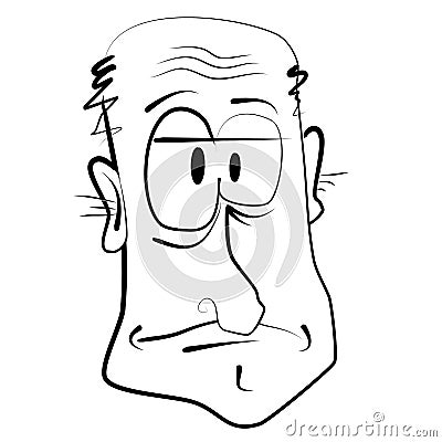 Cartoon Caricature of Old Man Cartoon Illustration