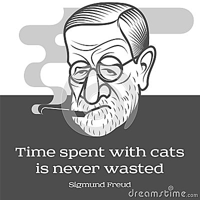 Cartoon caricature portrait of Sigmund Freud Editorial Stock Photo