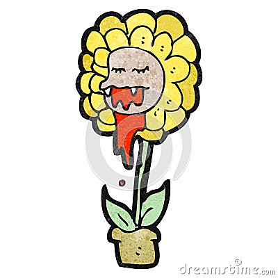 cartoon carnivorous flower Vector Illustration