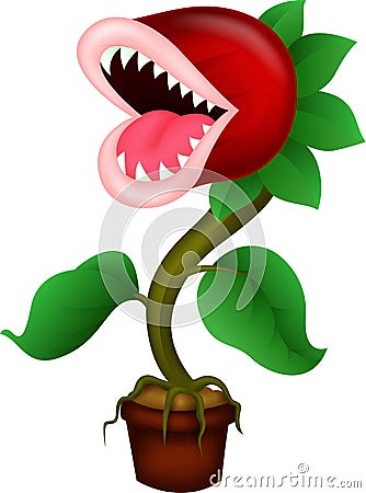 Cartoon Carnivorous plant Vector Illustration