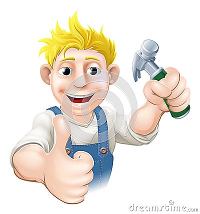 Cartoon carpenter or construction guy Vector Illustration