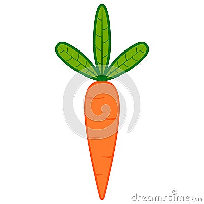 Cartoon carrot icon, symbol symbol vegetarianism, nutritious and healthy vegetables, vector carrot symbol of vitamins a Vector Illustration