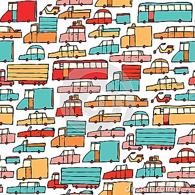 classic black and white cartoon car pattern vector material