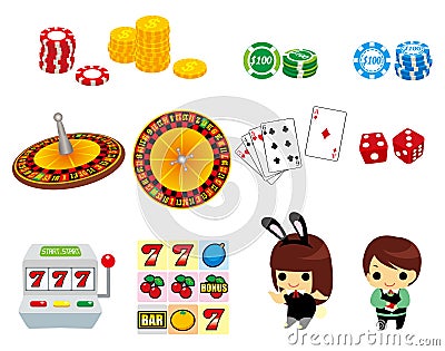 Cartoon casino icon Vector Illustration