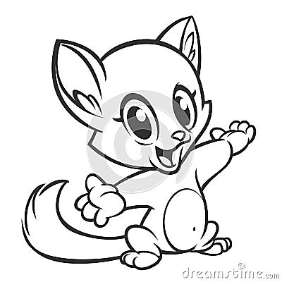 Cartoon cat outlined. Vector cat coloring illustration. Vector Illustration