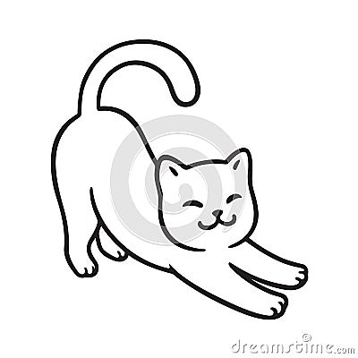 Cartoon cat stretch Vector Illustration