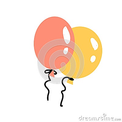 cartoon celebration baloon icons Vector Illustration