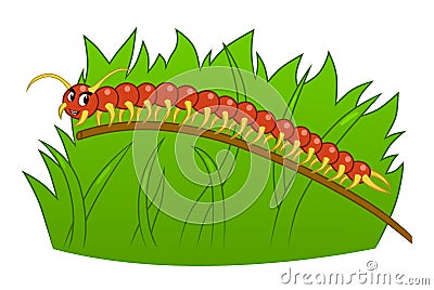 Cartoon centipede Vector Illustration