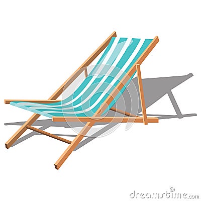 Cartoon chaise longue for the beach. Illustration of a rollaway bed. Illustration on white background. Drawing for Vector Illustration