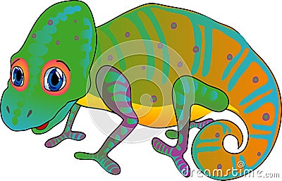 Cartoon chameleon Vector Illustration