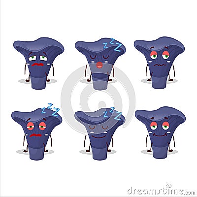 Cartoon character of actarius indigo with sleepy expression Vector Illustration