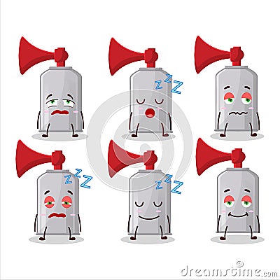 Cartoon character of air horn with sleepy expression Vector Illustration