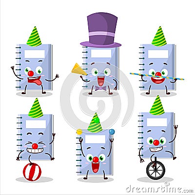 Cartoon character of blue book with various circus shows Vector Illustration