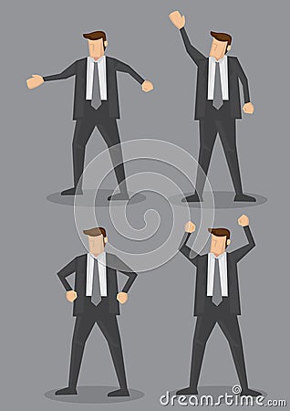 Businessman Body Language Vector Cartoon Character Illustration Vector Illustration