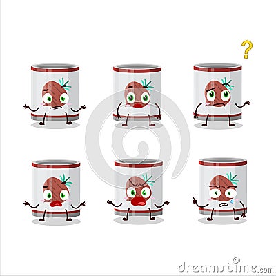 Cartoon character of can of onion with what expression Vector Illustration