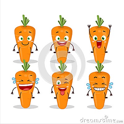 Cartoon character of carrot with smile expression Vector Illustration