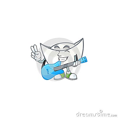 A cartoon character of chinese white ingot playing a guitar Vector Illustration