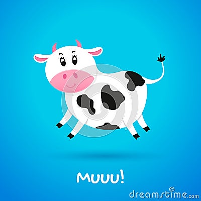 Cartoon character cow Vector Illustration