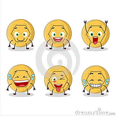 Cartoon character of dalgona candy pentagon with smile expression Vector Illustration