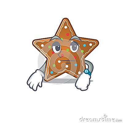 Cartoon character design of gingerbread star on a waiting gesture Vector Illustration