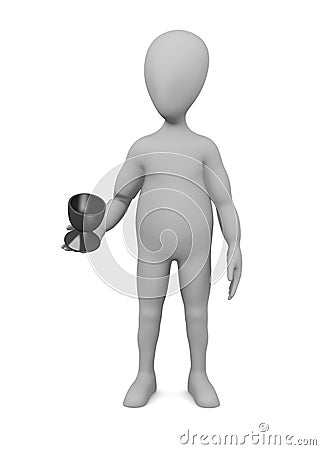 Cartoon character with egg cup Stock Photo