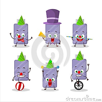 Cartoon character of flashdisk with various circus shows Vector Illustration