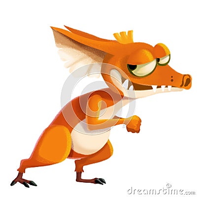 Cartoon Character Illustration: The Red Skin Thief Monster. Stock Photo