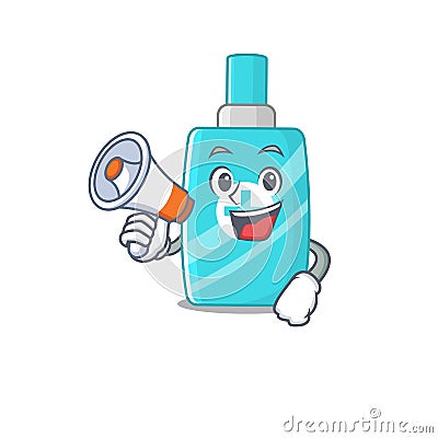 Cartoon character of ointment cream having a megaphone Vector Illustration