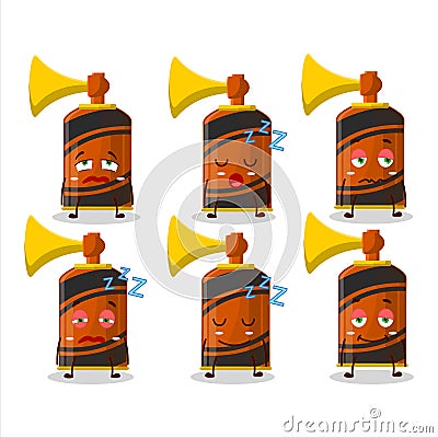 Cartoon character of orange air horn with sleepy expression Vector Illustration