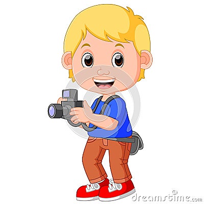 Cartoon character photographer Vector Illustration