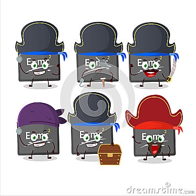 Cartoon character of physic board with various pirates emoticons Vector Illustration