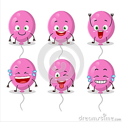 Cartoon character of pink balloons with smile expression Vector Illustration