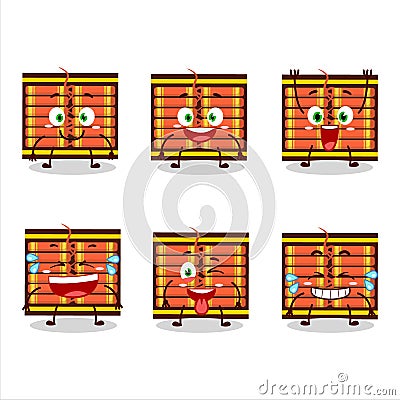 Cartoon character of red firecracker string with smile expression Vector Illustration