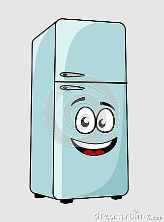 Cartoon Character Refrigerator With A Smiling Face Stock Photos - Image ...