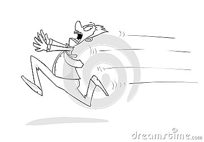 Cartoon character run away Stock Photo